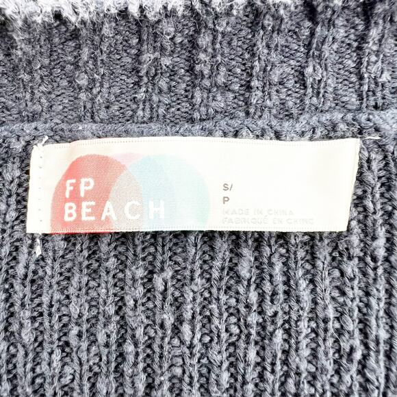 Free People Navy Blue Knit Forever Sweater Long‎ Sleeve Romper S - Picture 4 of 7